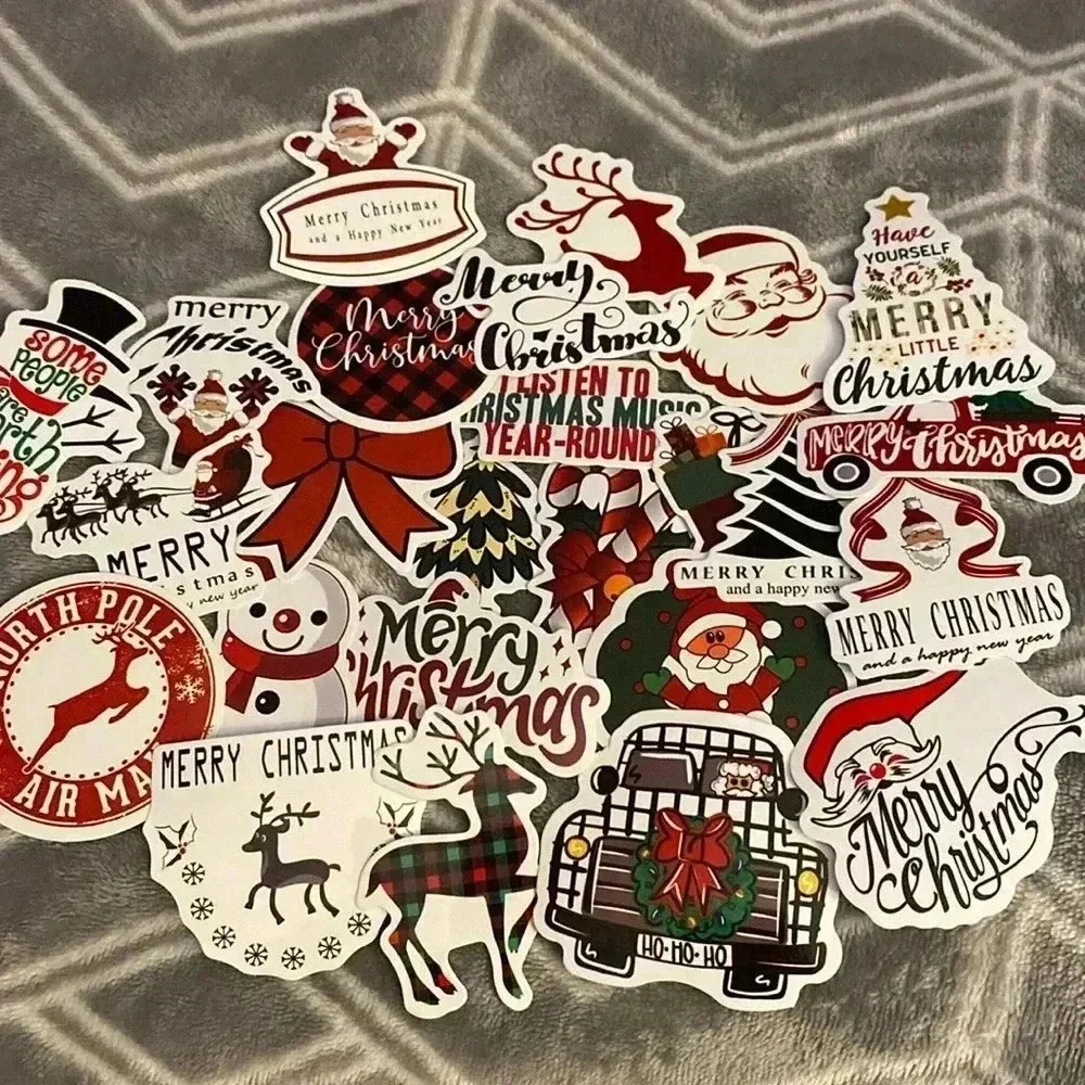 🖤🎄pack of 25 Mystery Christmas Holiday New Years Trendy Aesthetic Stickers